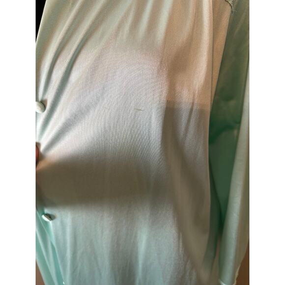 Vanity Fair Vintage Nightgown Button Up Large Green Robe Long Retro - Picture 3 of 5
